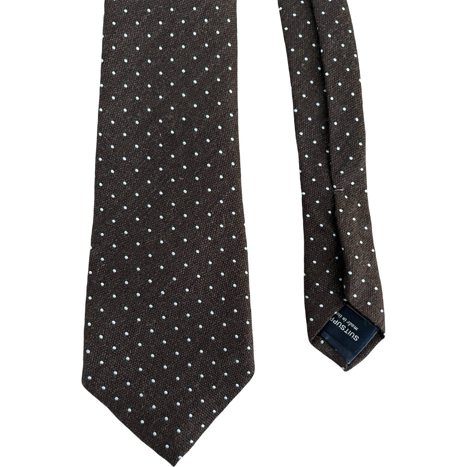 Suit Supply Tie Brown 50/50 Wool Silk 60×3.25”