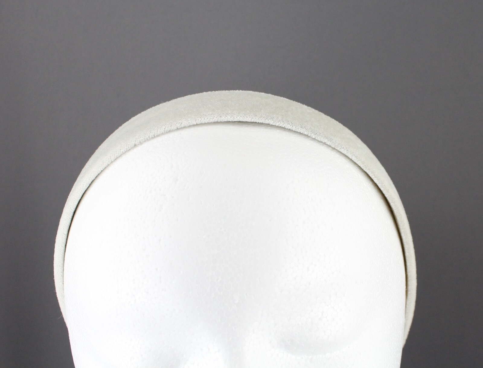 White Cream velvet headband soft velour hair accessory 1.25″ wide plain classic