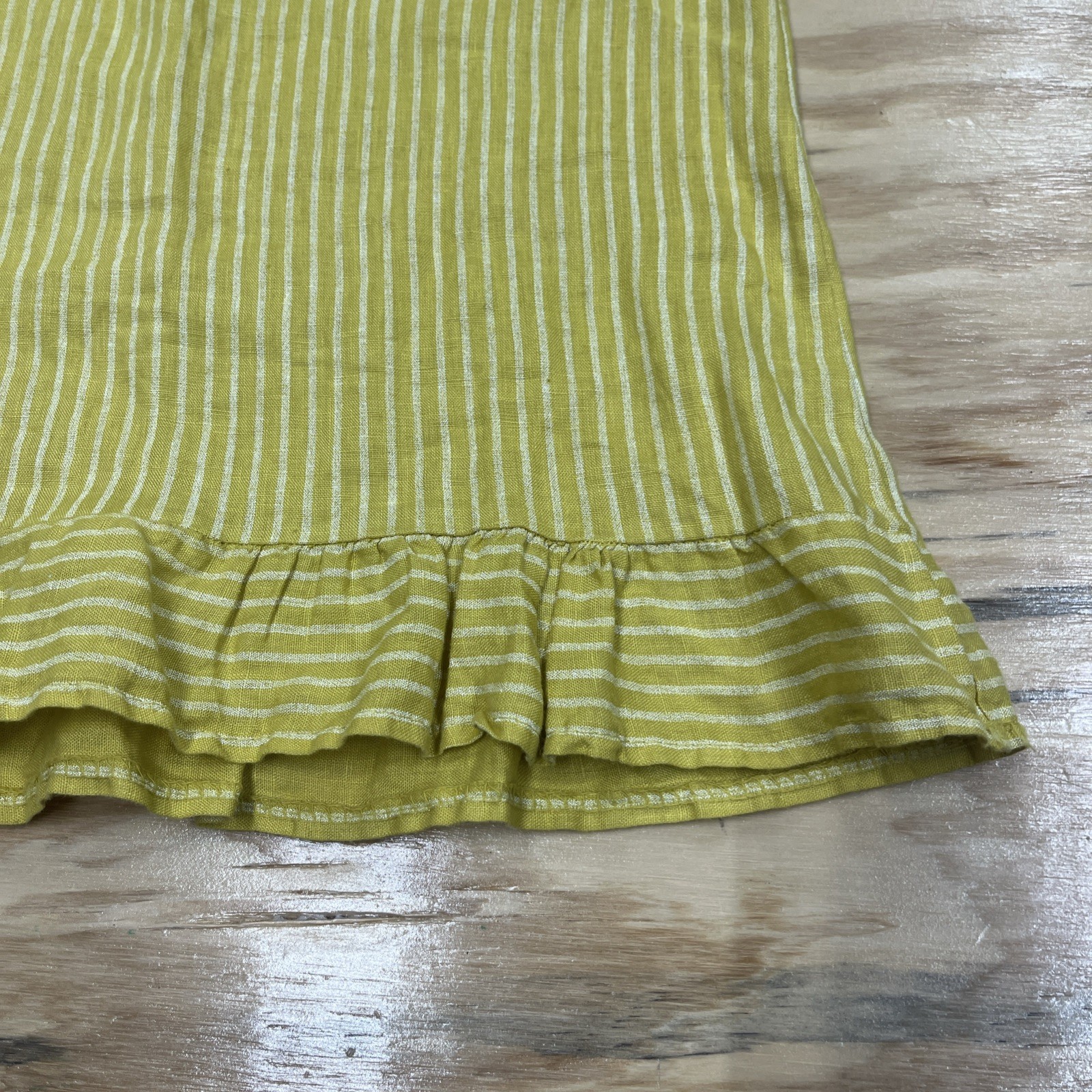 Lungo L’arno Linen Tunic Yellow Size Small Lagenlook Minimalist Beachy Coastal