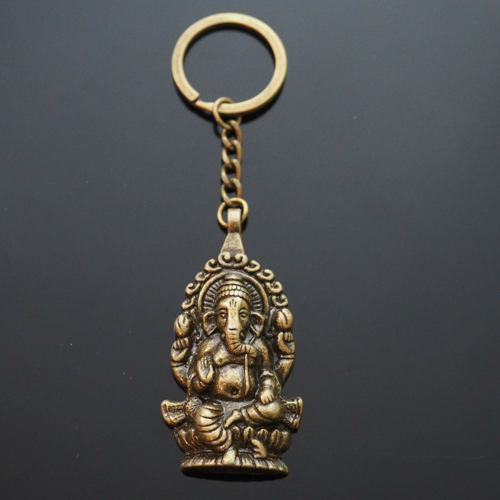 Ganesha Buddha Ganapati Hindu Elephant Shiva Pendants Steel Keychain – Bronze