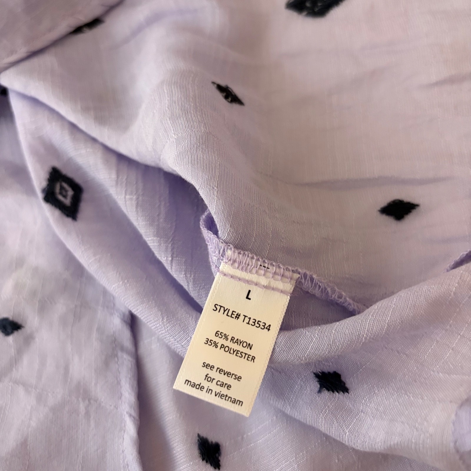 Active USA Blouse Women’s Large Purple Sheer Short Sleeve V-Neck Lightweight