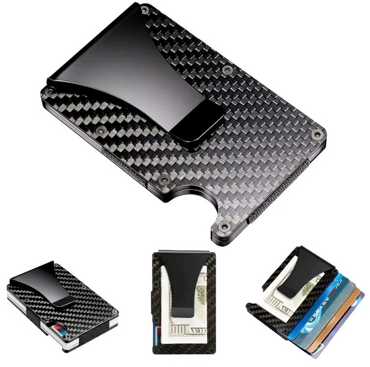 Men’s RFID Blocking Money Clip Minimalist Slim Card Holder Free Shipping from US