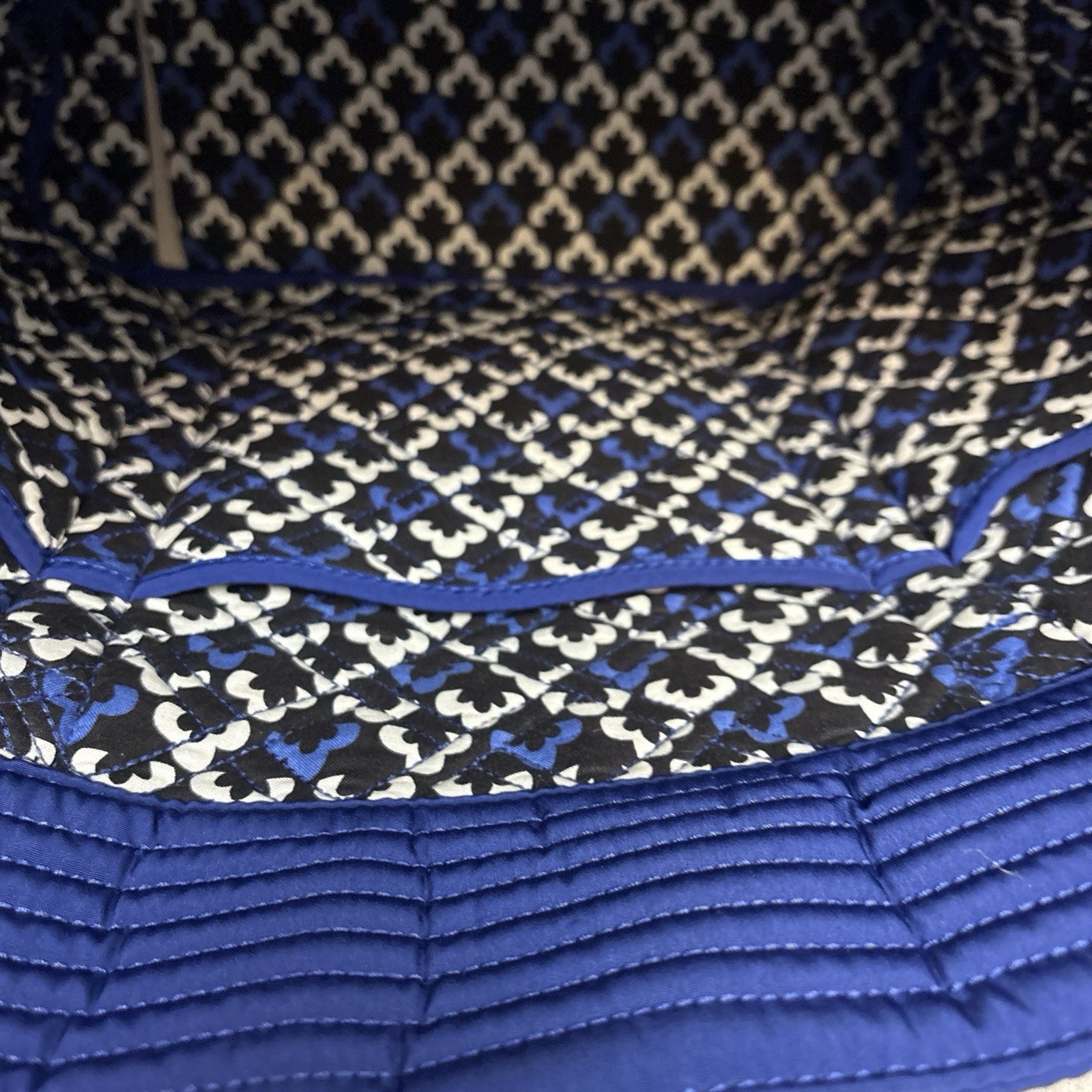 Vera Bradley Original Tote, Navy Blue Diamond Quilted, 15”X16”, NWOT
