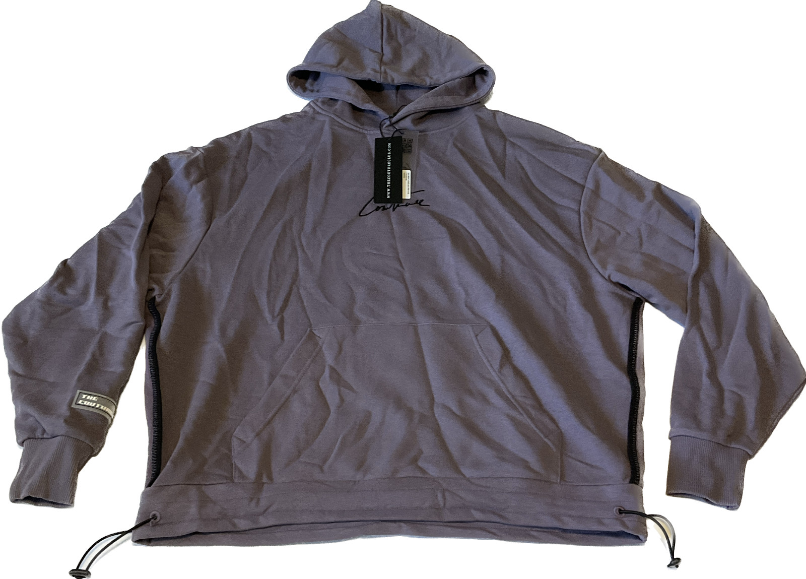 The Couture Club Pullover Hoodie Mens S Purple Heavy Weight Back Print