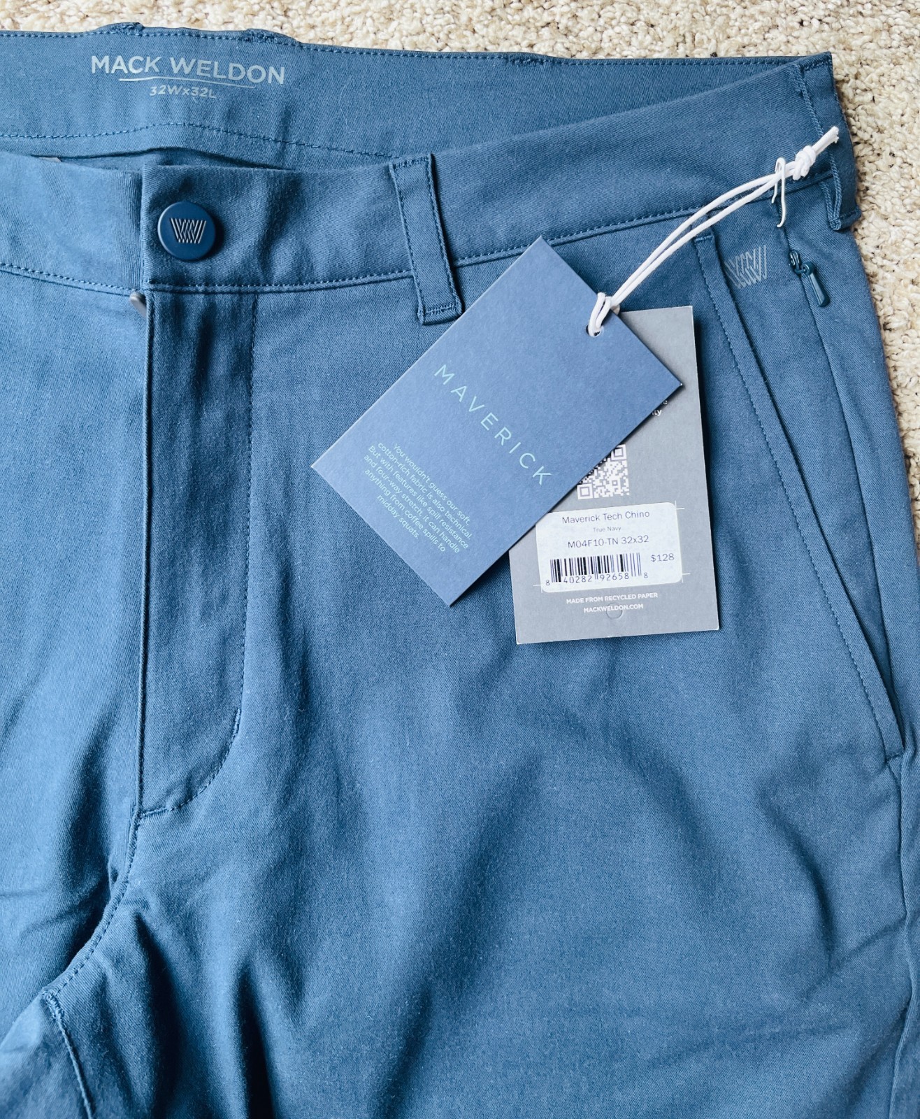 Mack Weldon Pants Mens 32×32 Maverick Tech Chino