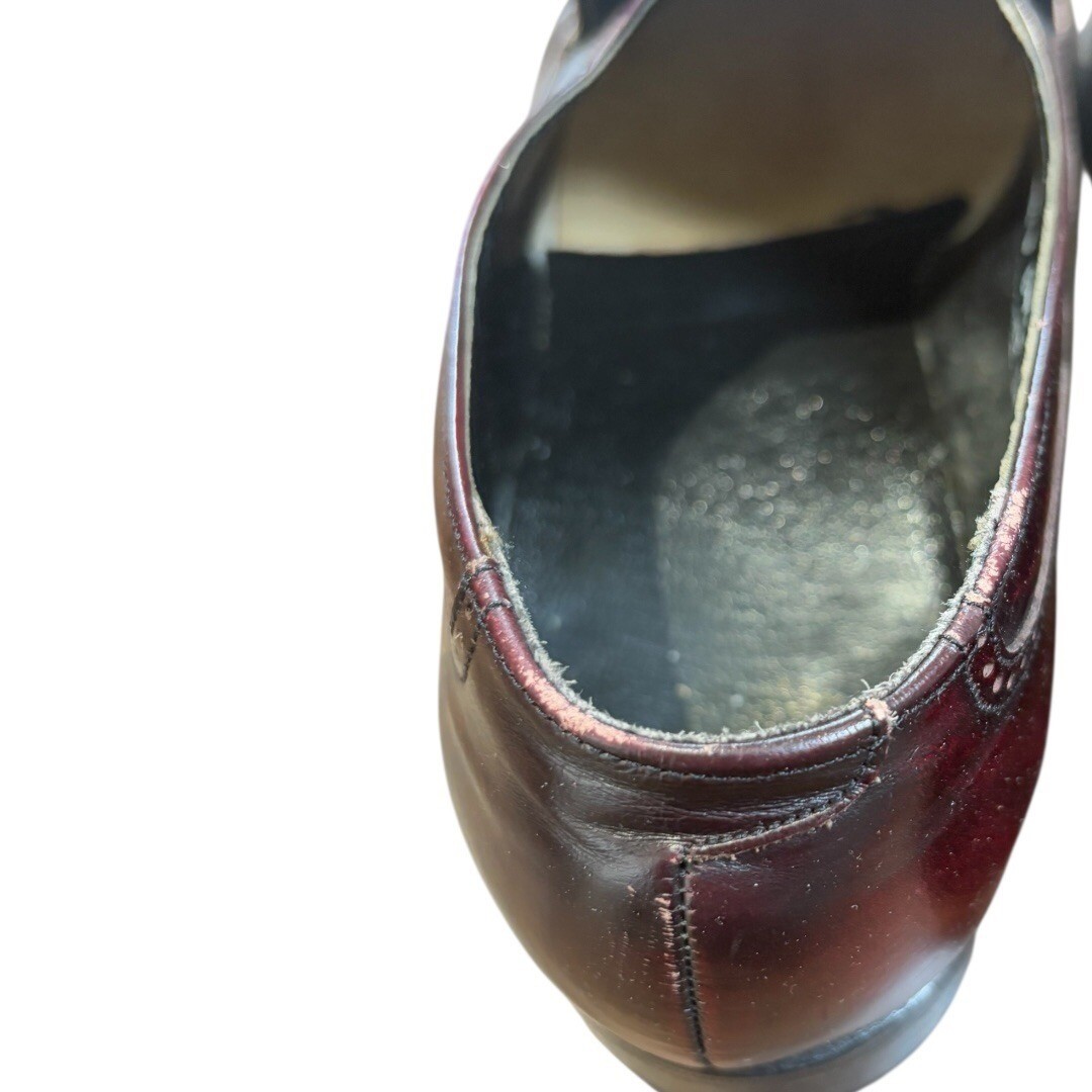 Florsheim Tassel Wingtip Loafers Men 9.5 D Burgundy Leather Brogue Slip On Shoes