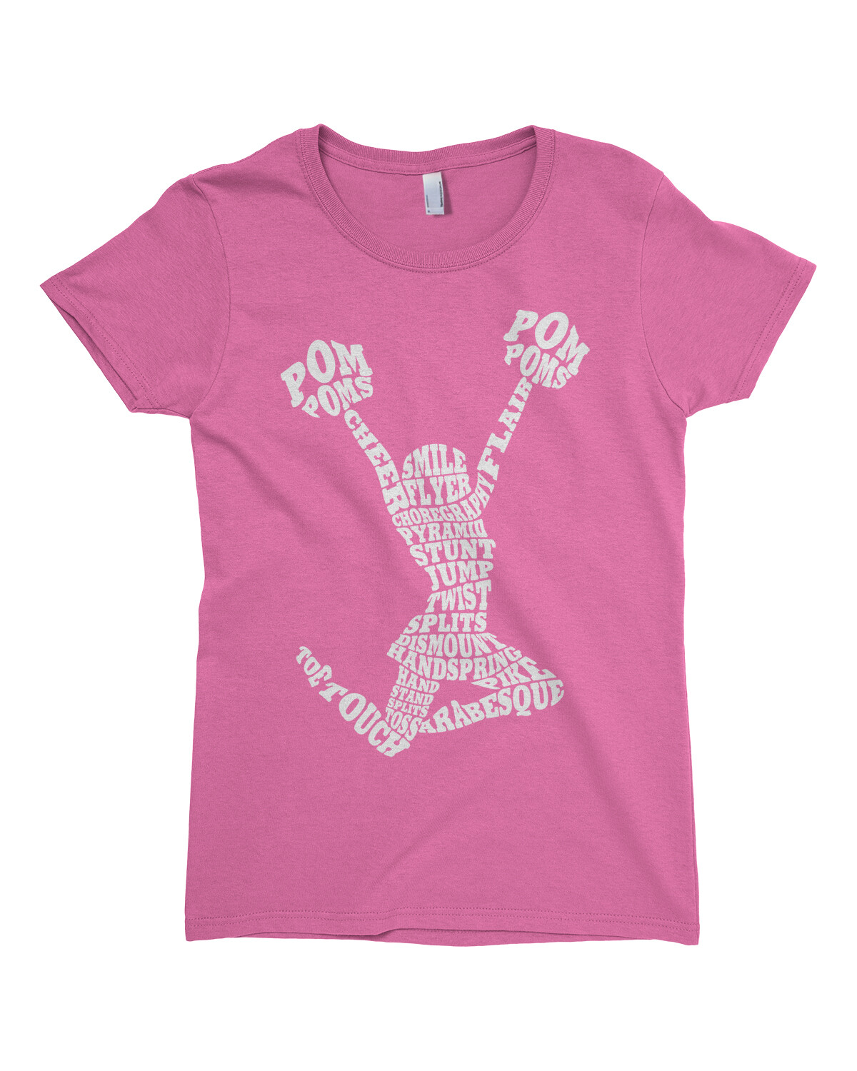 Cheerleader Cheer Typography Girls Fitted T-Shirt Girl Cheerleading
