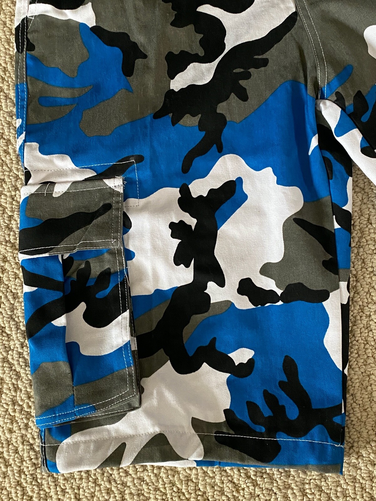 NWT Men’s Nathan Blue Gray Camouflage Camo Belted Cargo Pocket Shorts ALL SIZES