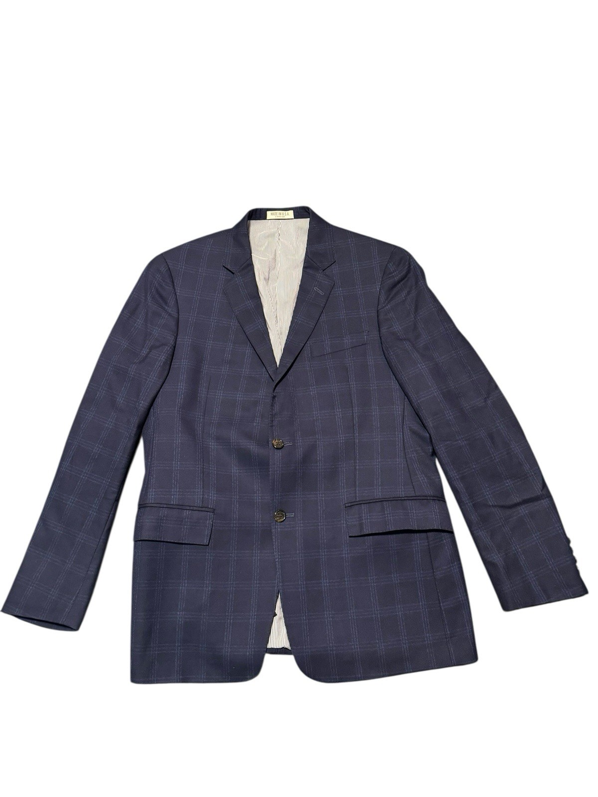 Todd Snyder New York Mayfair Fit Sport Coat Blazer 40R Navy Windowpane Wool USA