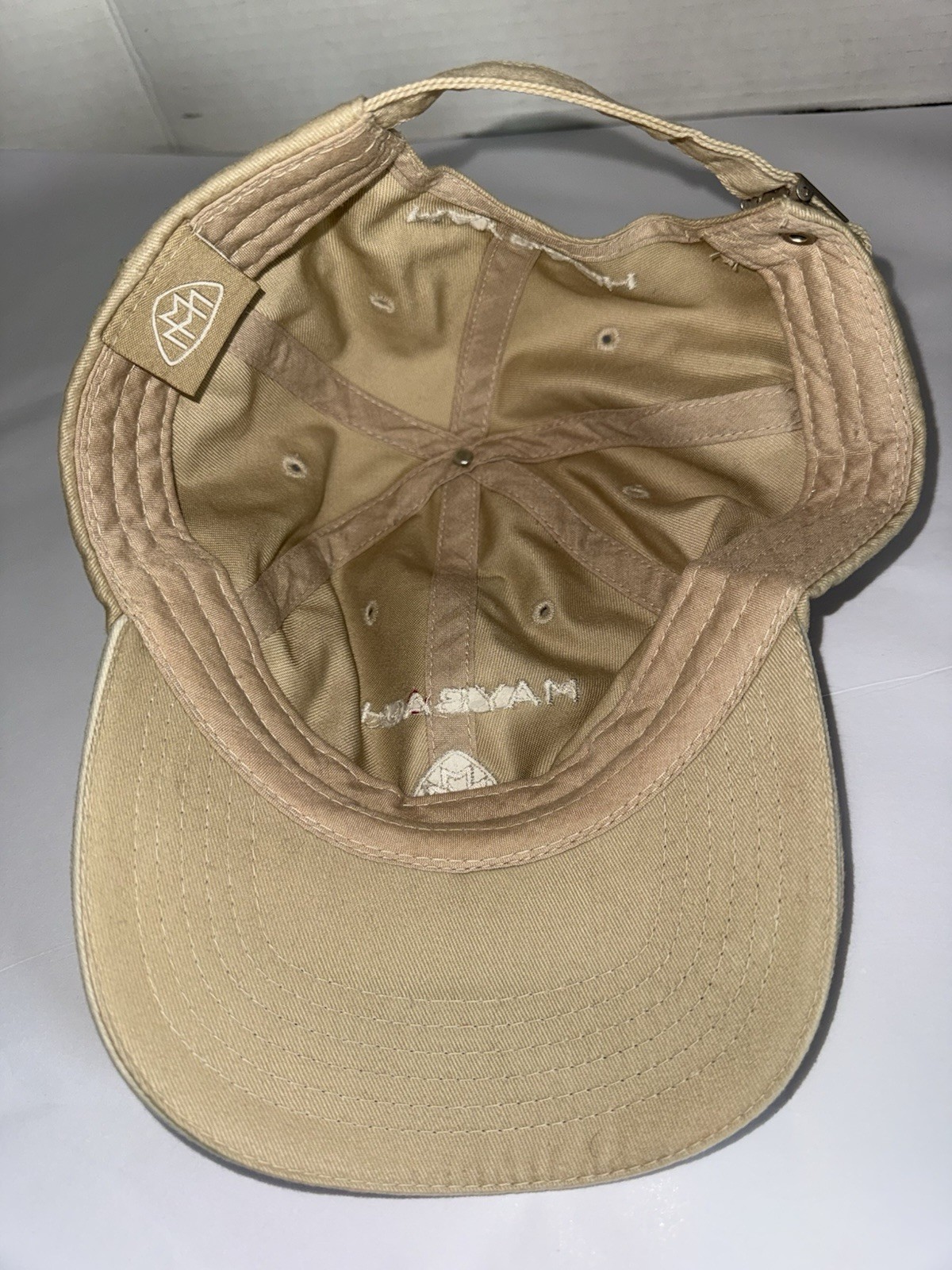 MAYBACH MERCEDES- BENZ Embroidered Logo Beige White Curved Dad Hat Adjustable OS