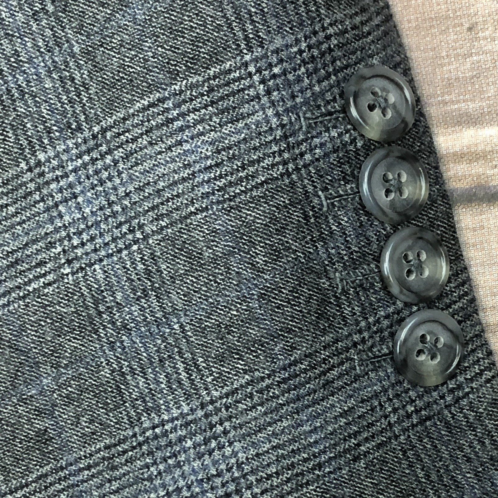 Vintage Mens 42 NobleHouse Gray Plaid Wool Custom Tailored Bespoke Blazer Jacket
