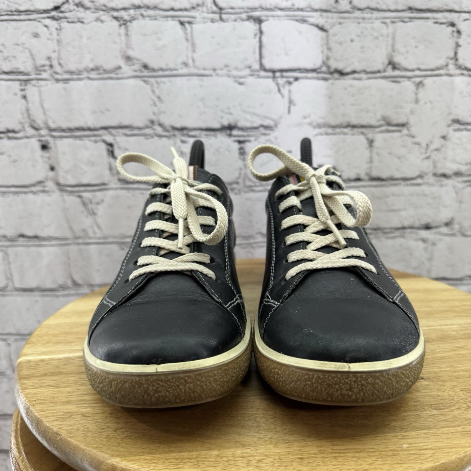 Ecco Chase II Leather Black Lace Up Low Casual Sneaker Women’s Sz EU 40 US 9-9.5