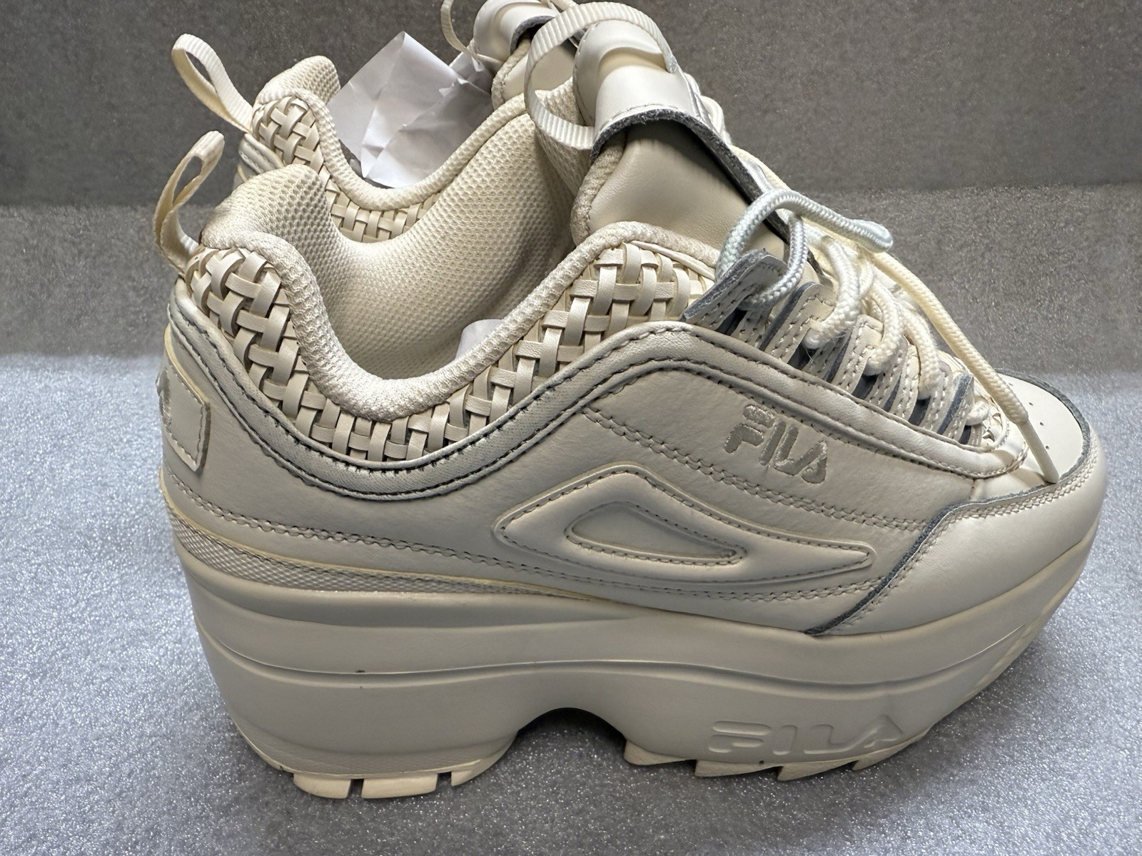 Fila Disruptor II Platform Wedge White Size 8 UK6.5 Women’s, Pre-Owned