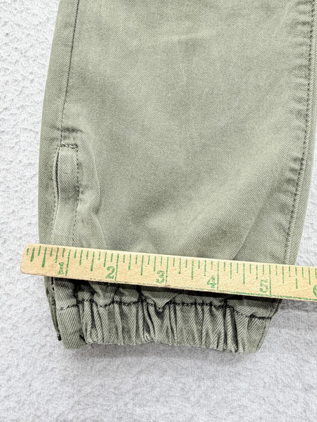 PAIGE Mayslie Jogger Pants Womens 24 Green Twill Ankle Zip Elastic Cuff