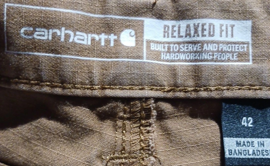 Carhartt Utility Carpenter Shorts Side Button Pocket Loop Men US 42 Orange-Brown