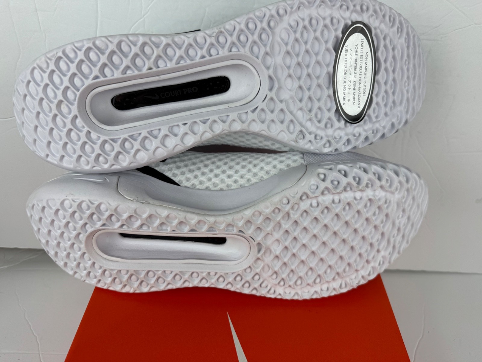 Nike Zoom Court Zoom Pro Hardcourt Tennis Shoes-White/Black-DH0618-100- Men’s Sz