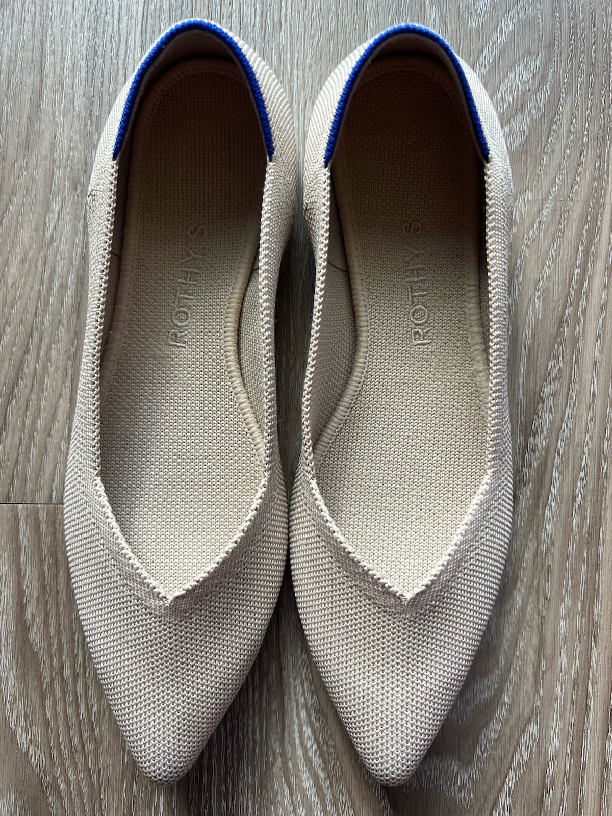 Rothy’s Women’s The Point Ballet Flat Flats Casual Natural Tan Beige sz 6.5