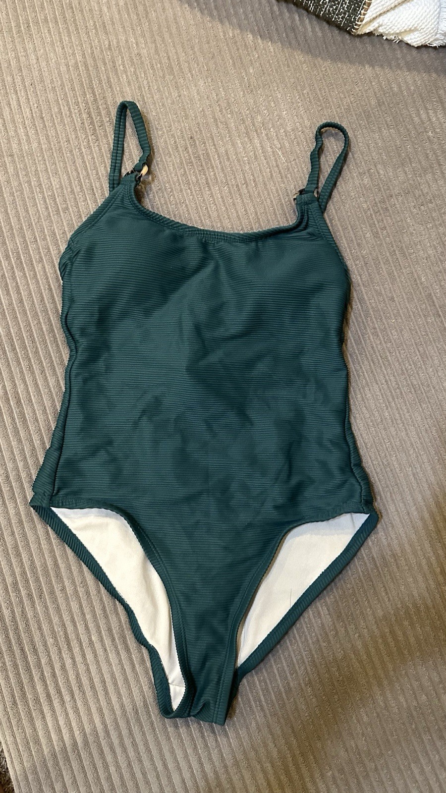 Kona Sol Green One Piece Swimsuit S Solid Spaghetti Straps Built-In Bra