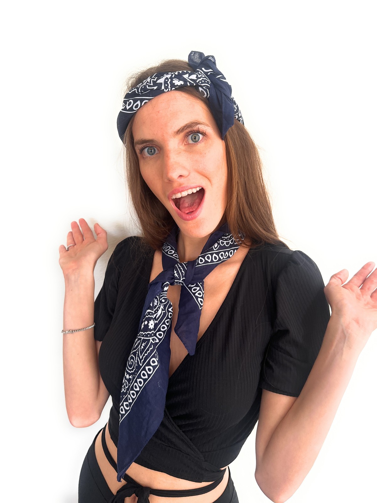 Pack of 9 Plain Cotton Scarves 27 in by 27 in Head Scarf