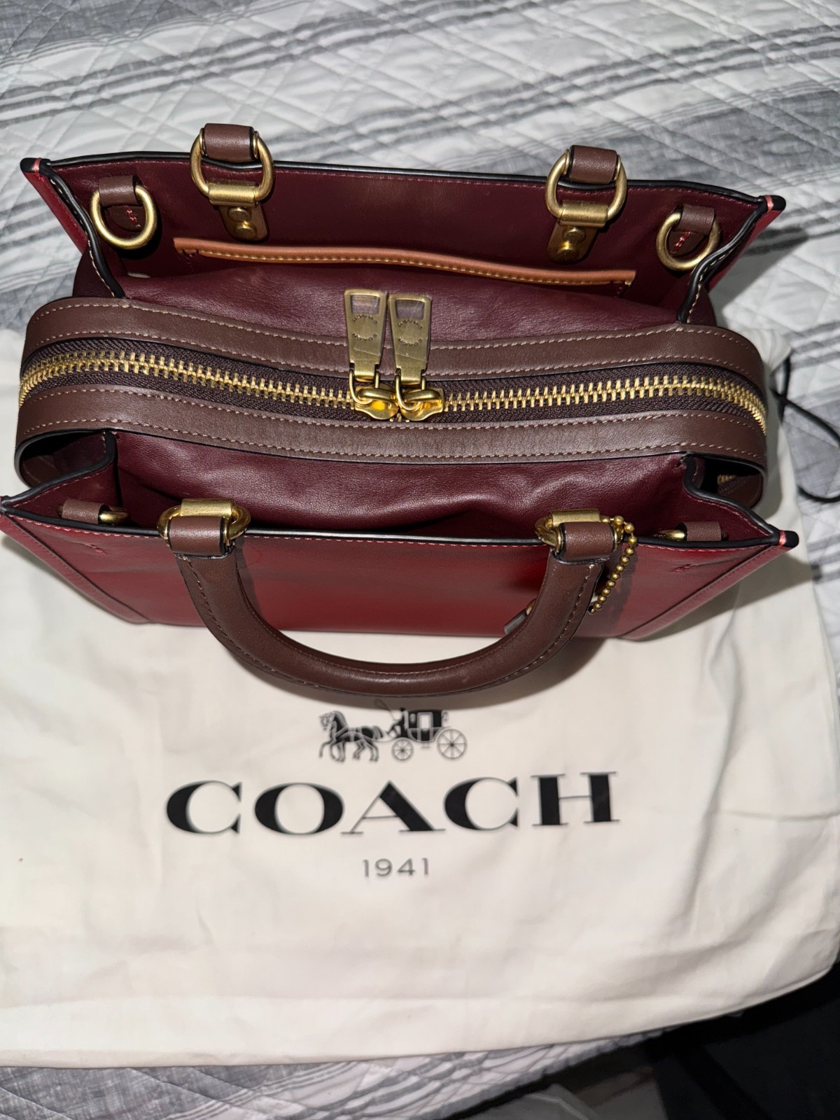 Coach Rogue Bag 25 In Colorblock, Style C6461, B4/Brick Red Multi, New With Tag!
