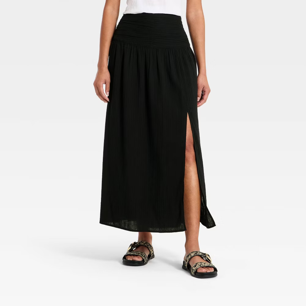 Women Side Slit Maxi A-Line Skirt – Universal