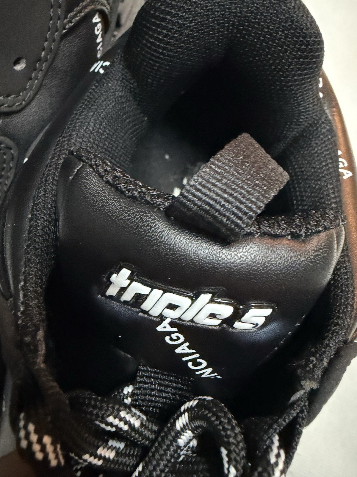 Balenciaga Triple S Black/White Logo Low Top Lace-Up Sneakers