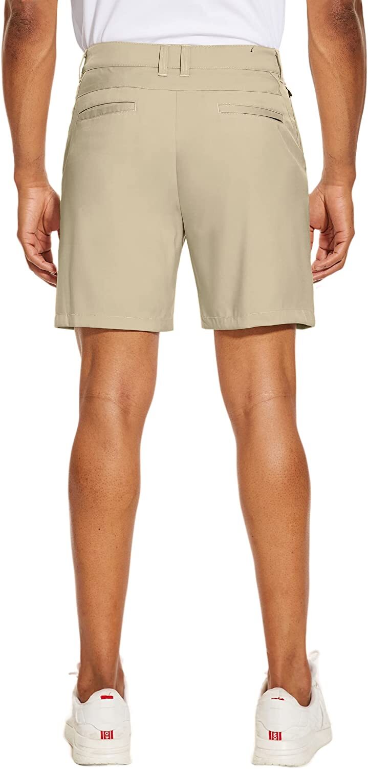Men’s Golf Shorts Flat Front Lightweight Quick Dry Pockets Flex Dress 7” Pants
