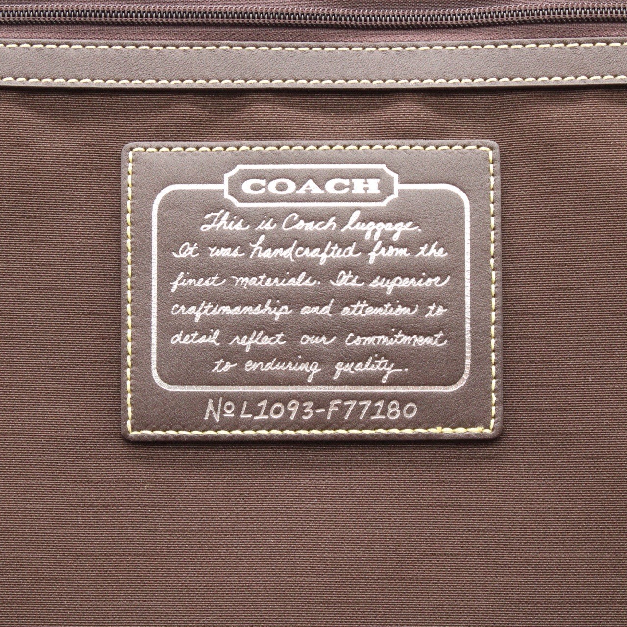 COACH F77180 Signature Canvas Leather Rolling Suitcase Carry On Luggage Brown