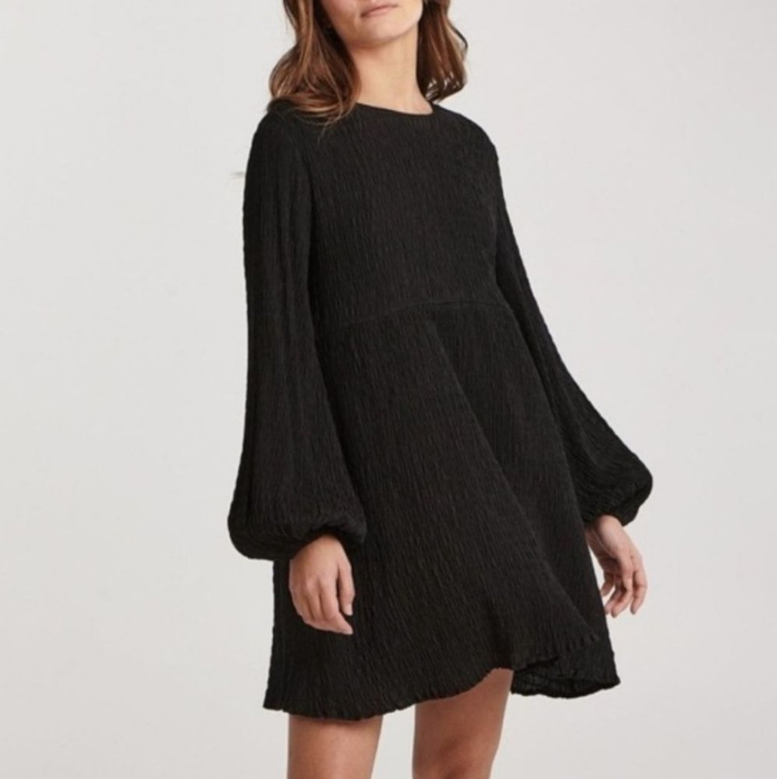 Charlie Holiday Anthropologie Isla Mini Dress Black 100% Cotton Medium 6-8 NWT