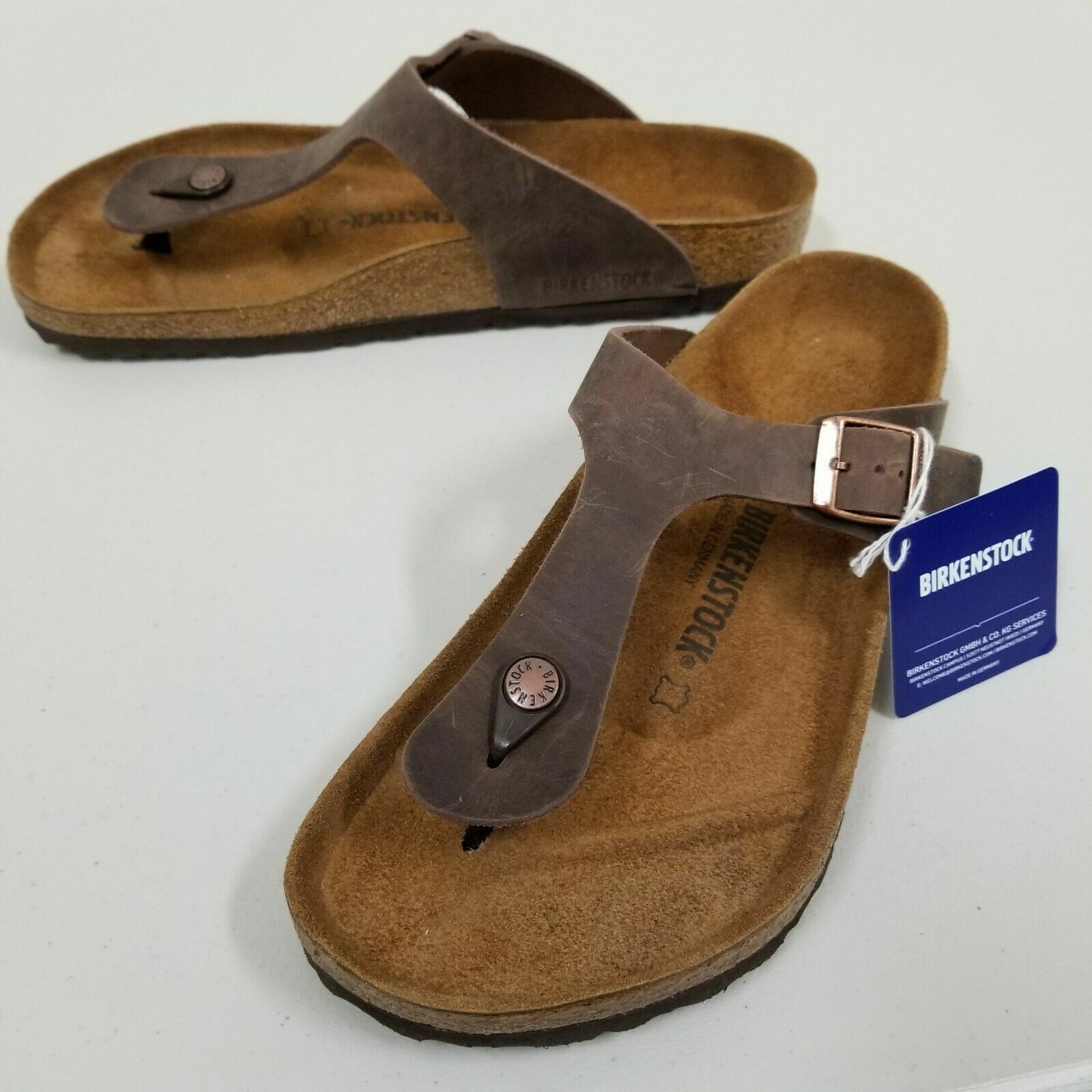 New with Box Birkenstock Gizeh Habana Regular – Select Size