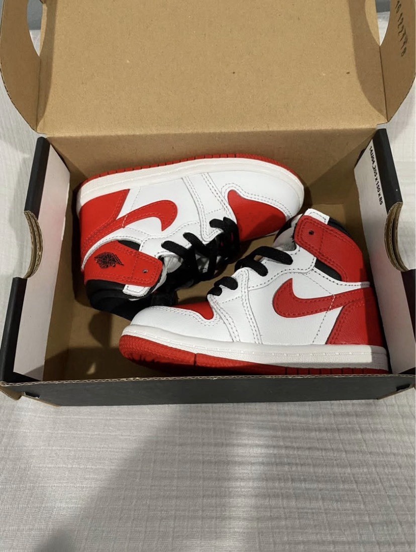 New TODDLER BABY Size 7c Nike Air Jordan 1 Retro High OG TD White Red Black