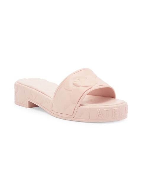 NEW Valentino Platform Sculpted Poolside Mules Slides Rose Pink 37 38 39 40 41