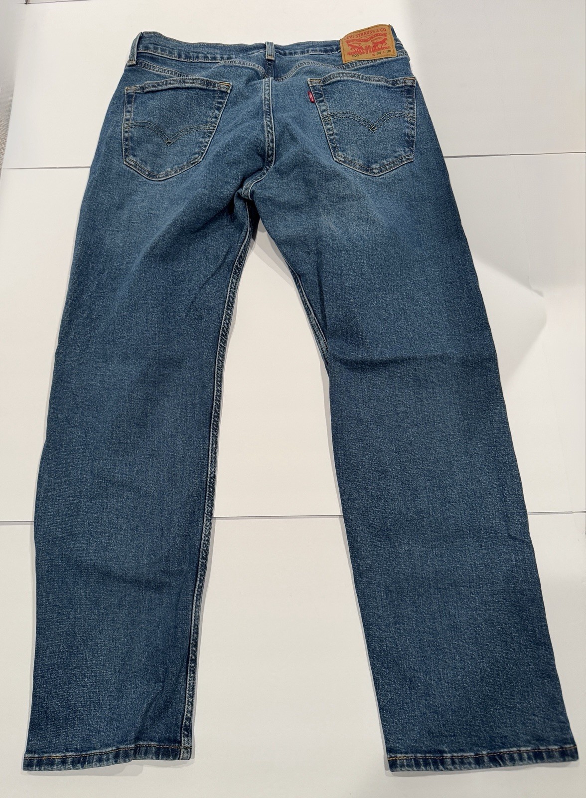 Levi’s 505 Regular Fit Jeans Mens Medium Wash Blue Straight Leg 34×30