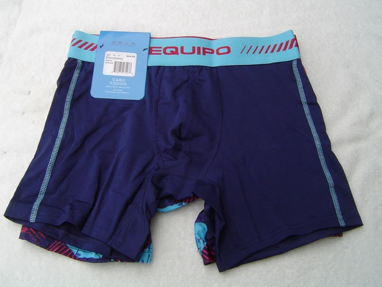 NEW MENS 2 PACK EQUIPO BOXER BRIEFS NAVY/MULTI AND NAVY SIZE SMALL 28-30