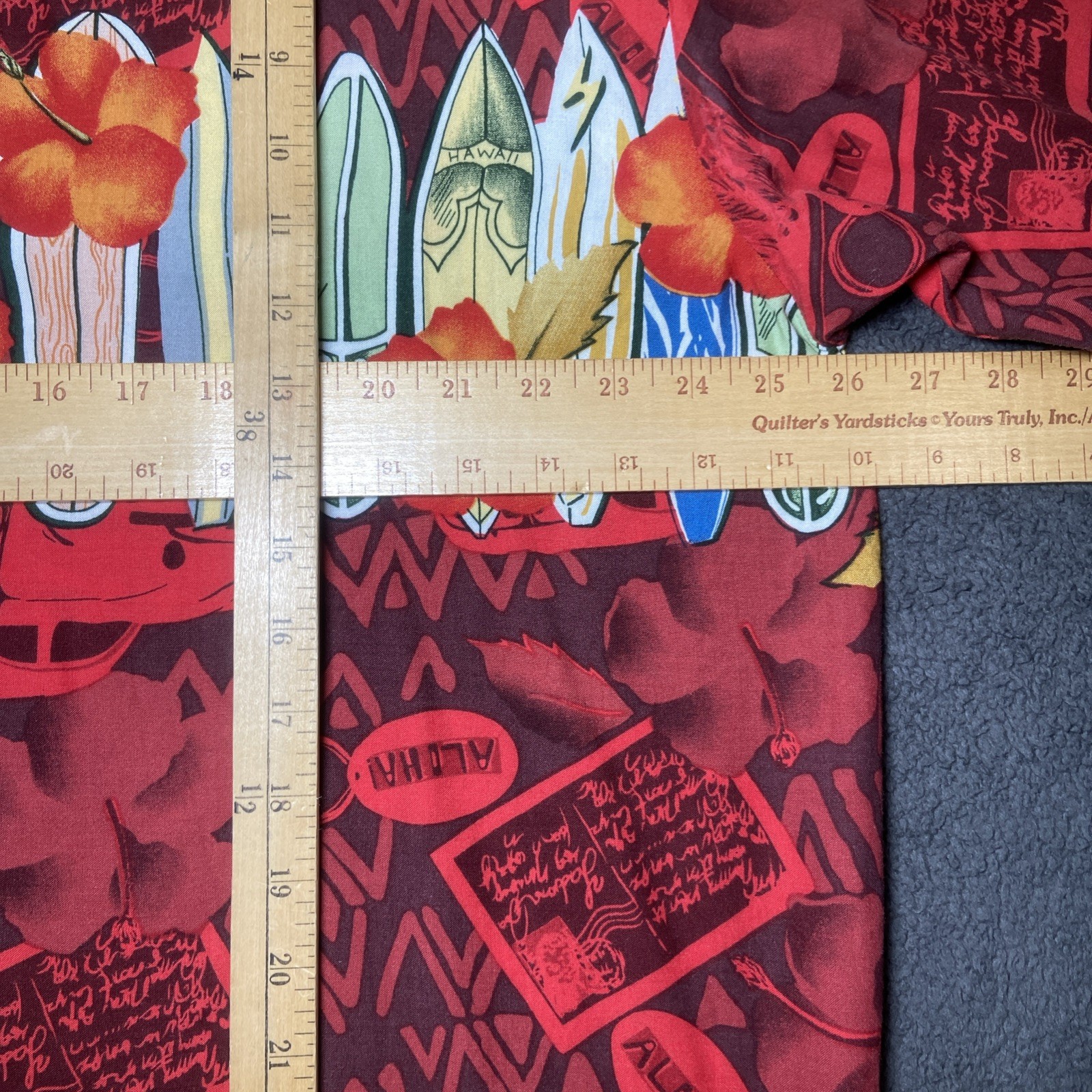 Vintage Pineapple Connection Hawaiian Shirt Men Size XL Rayon Surfing Boards Red
