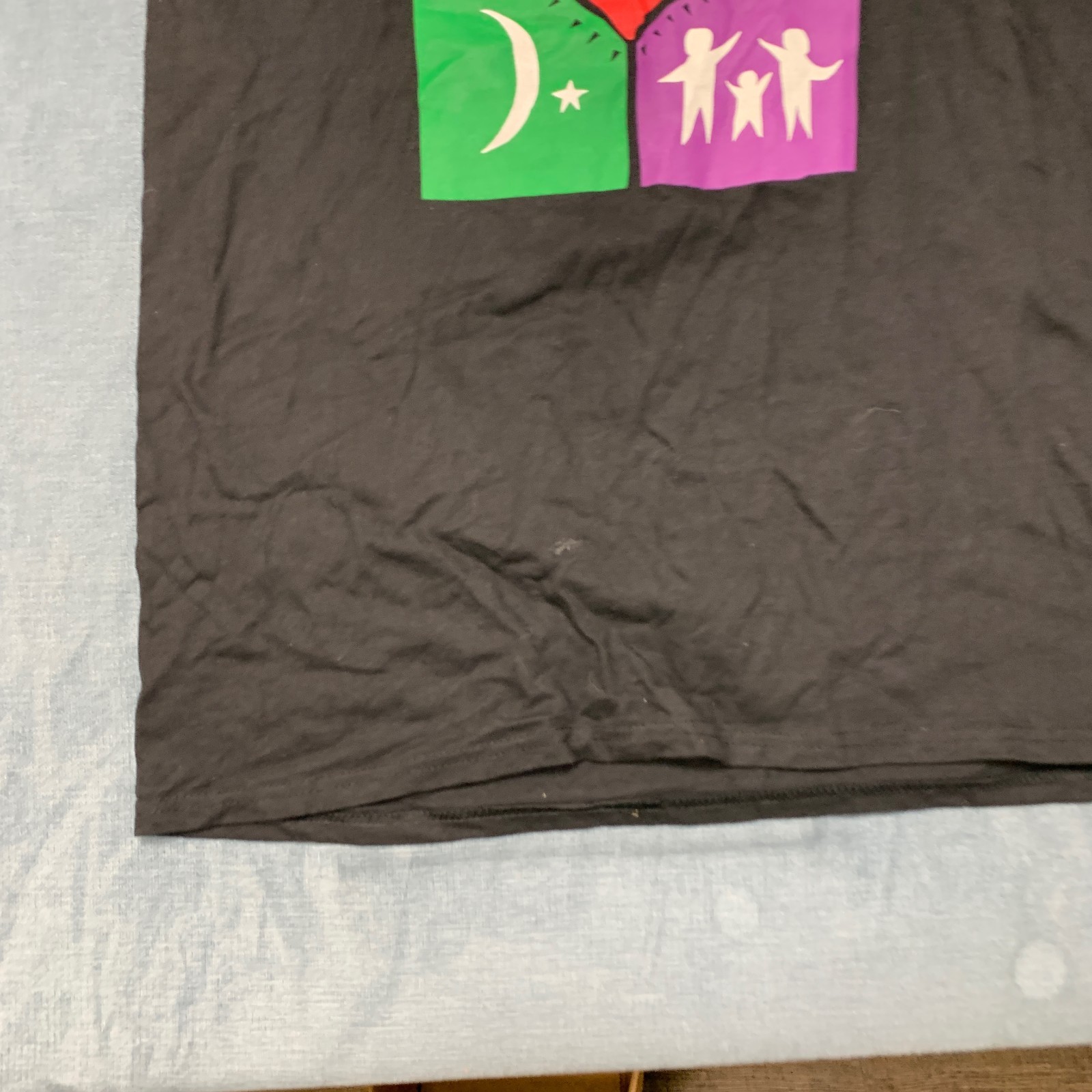 Hanes Beefy T Kaiser Permanente T Shirt Adult Large Black Graphic Crew Neck