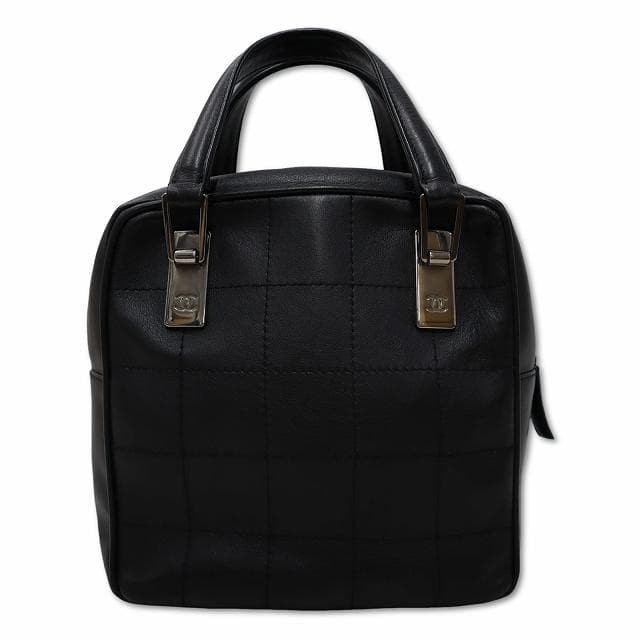 Chanel Choco Bar Handbag Leather Black Shoulder Bag Series 7