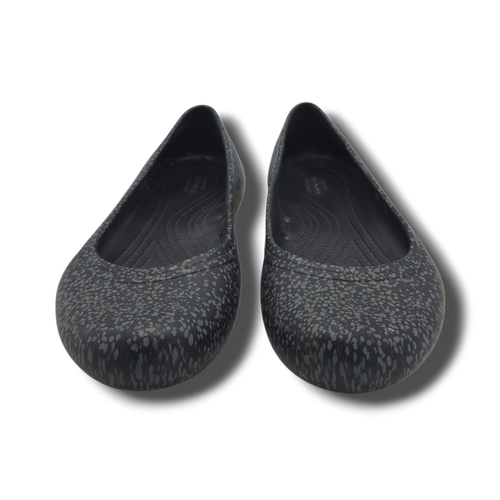 Crocs at Work Flats Womens 11 Black Dots Slip Resistant