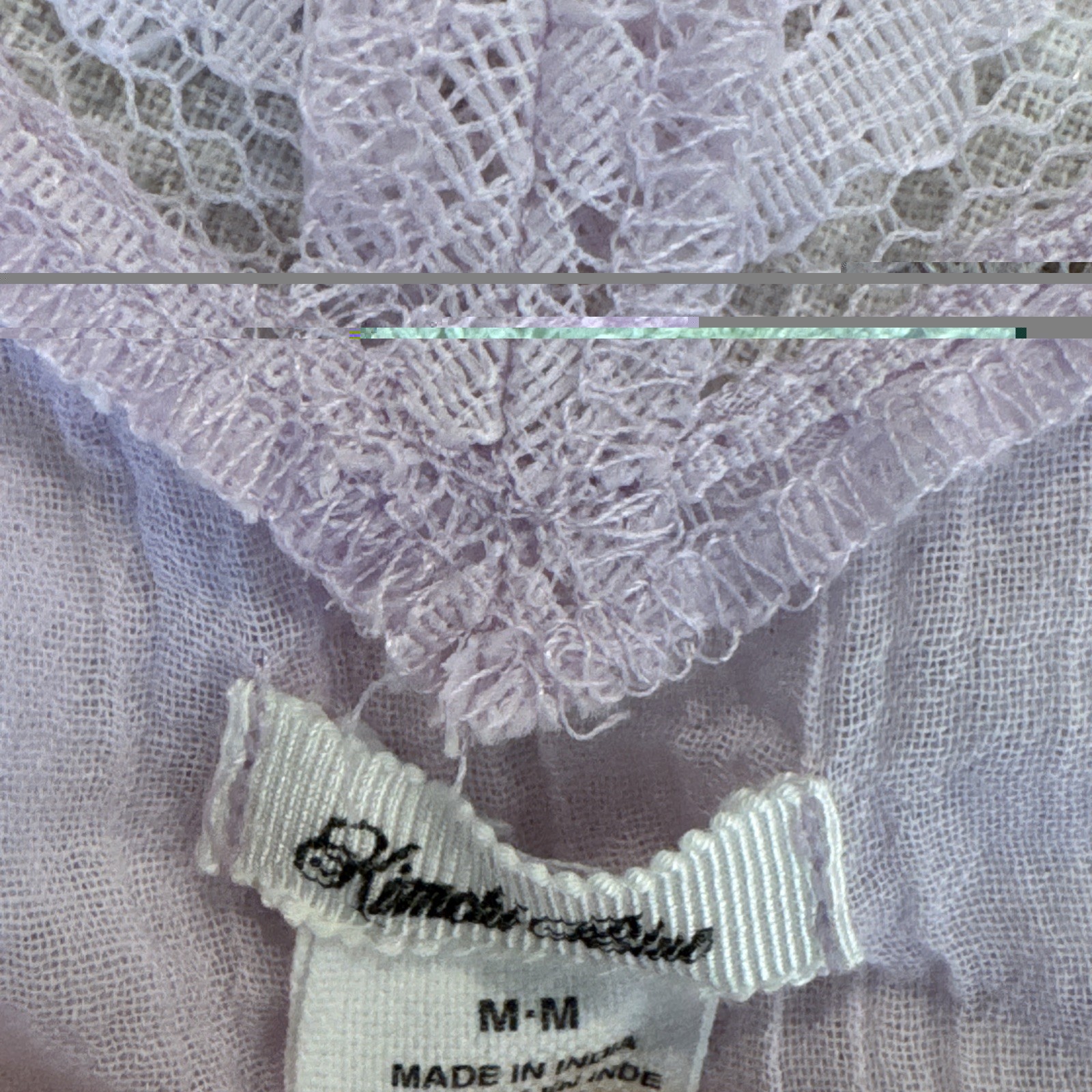 Kimchi Blue Urban Outfitters Sheer Purple Lavender M Tie Waist Ribbon Ruffle Top