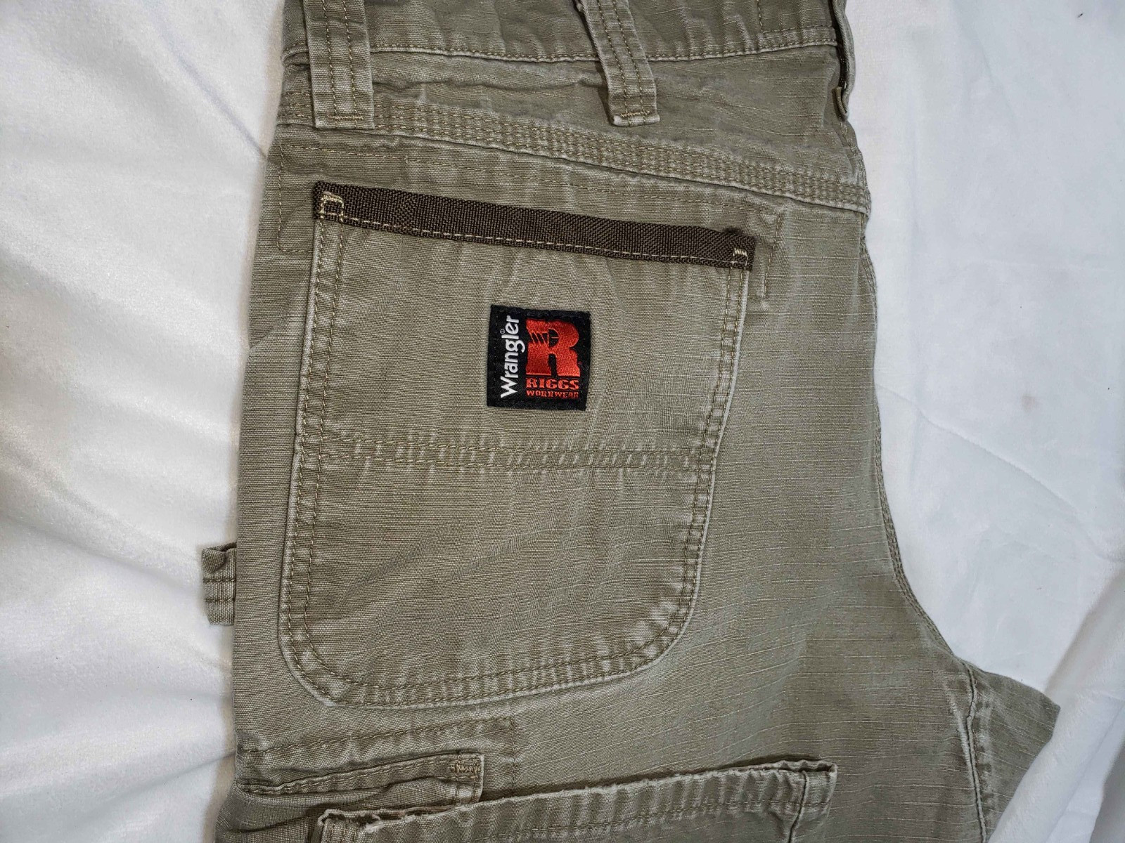 Wrangler Riggs Workwear Carpenter Pants Men 34×30 Khaki Work Cotton Canvas 3W060