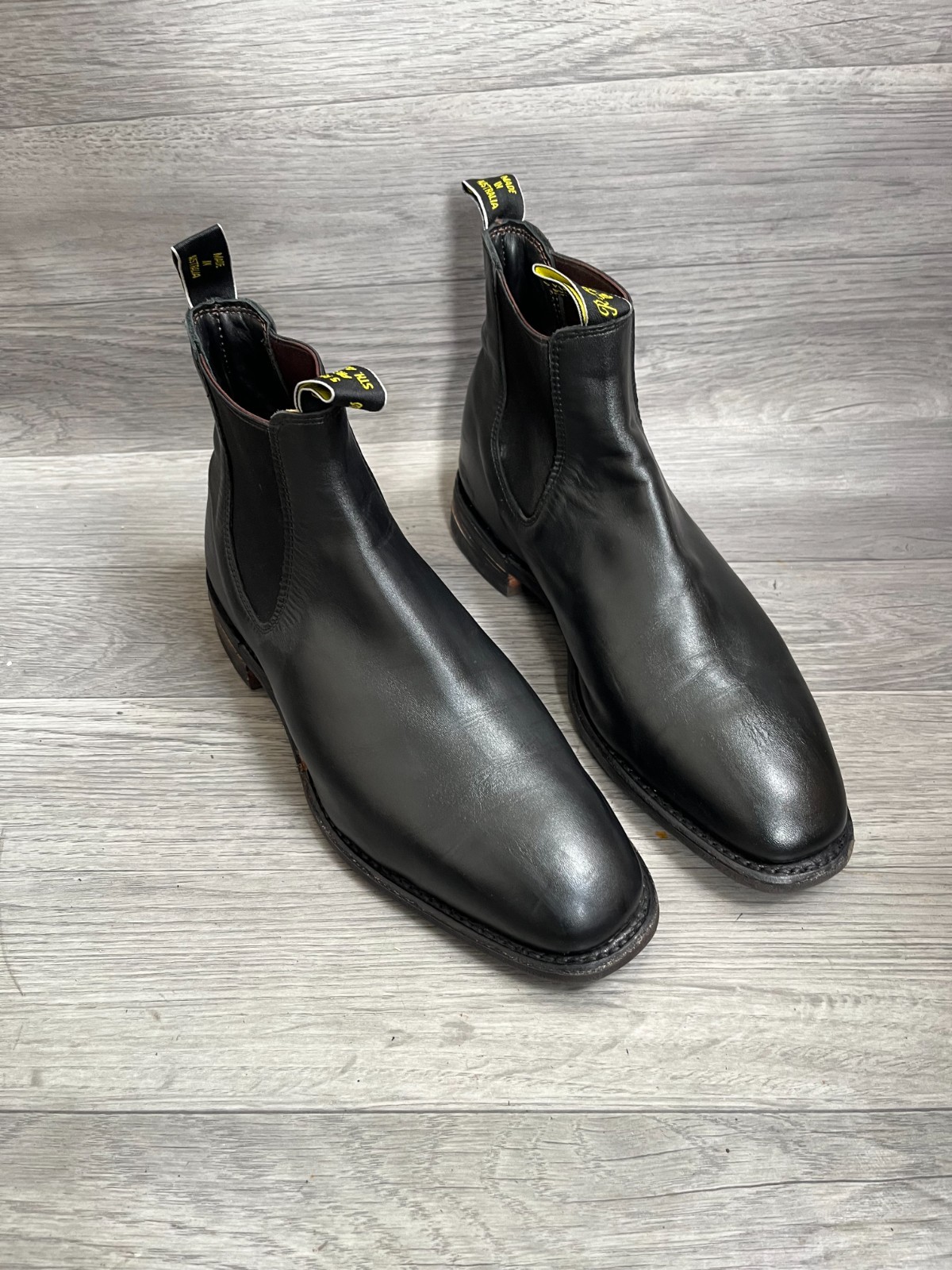 R.M williams comfort craftsman black leather chelsea boots uk 8.5G