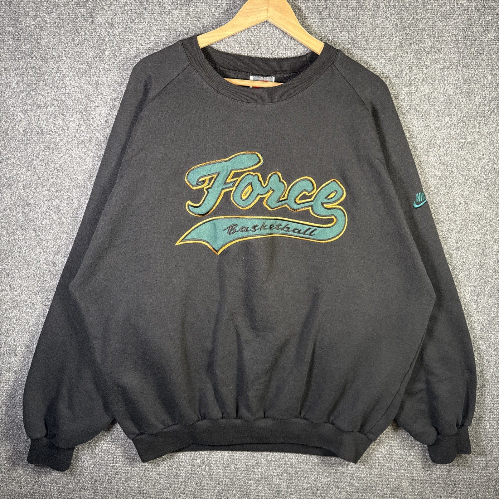 Vintage Nike Force Sweatshirt Mens XL Black 90s Basketball Oregon SAMPLE RARE