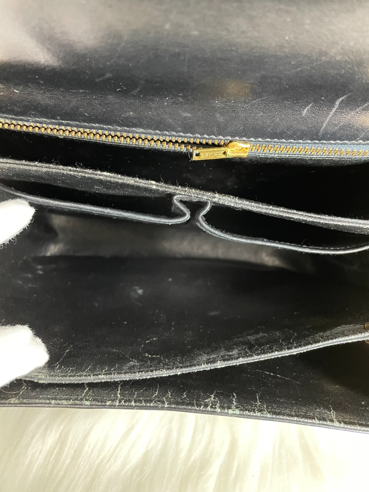 Celine Horse Carriage Shoulder Bag Black Leather Old Vintage Authen
