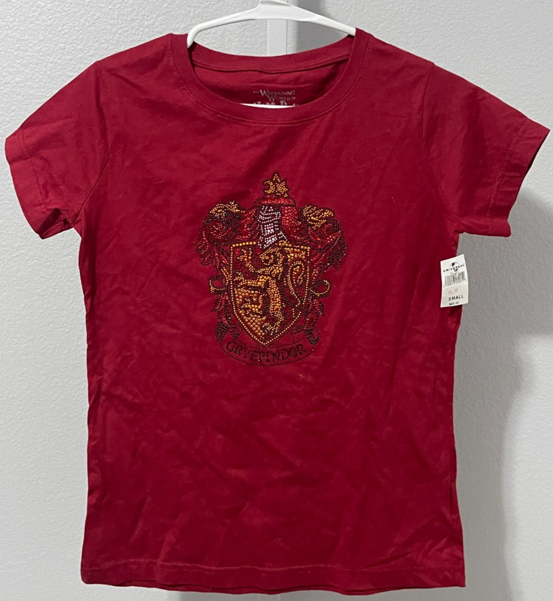 Universal Studios Harry Potter Gryffindor Rhinestone Shirt Red Women’s Small NEW