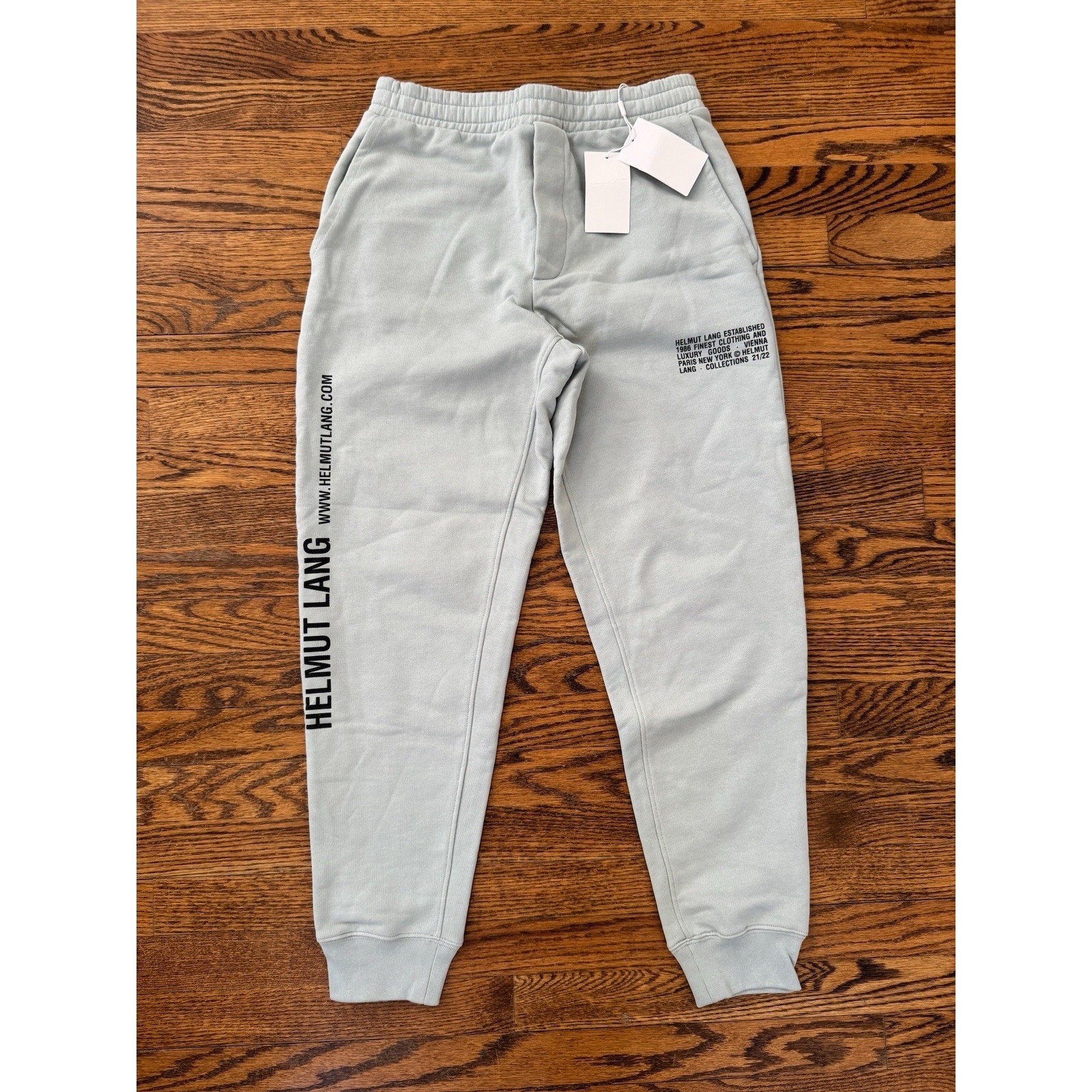 NWT Helmut Lang Logo Iceberg Blue Jogger Sweatpants – Small
