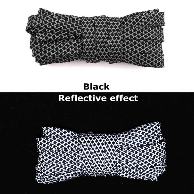 1Pair Reflective Shoelaces Sneakers Flat Shoelace Rope Laces Shoes Accesories