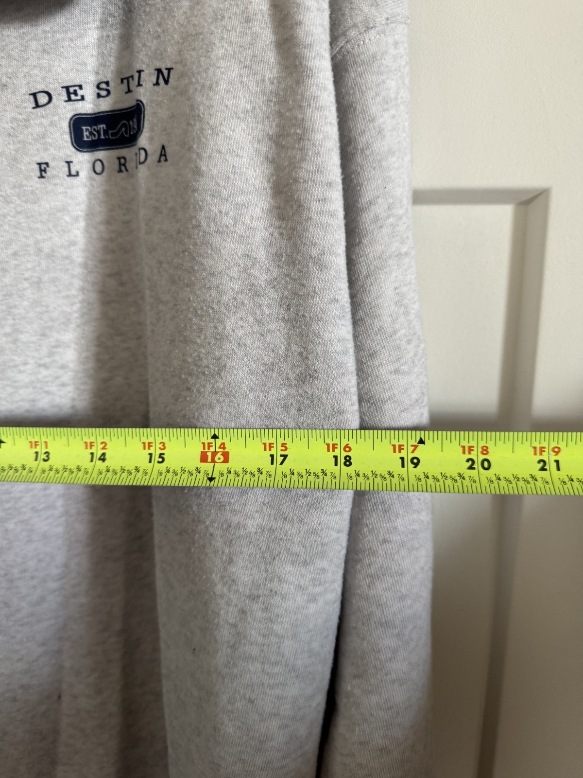 Pullover Zip Destin Florida Surf Style Size: Large Gray