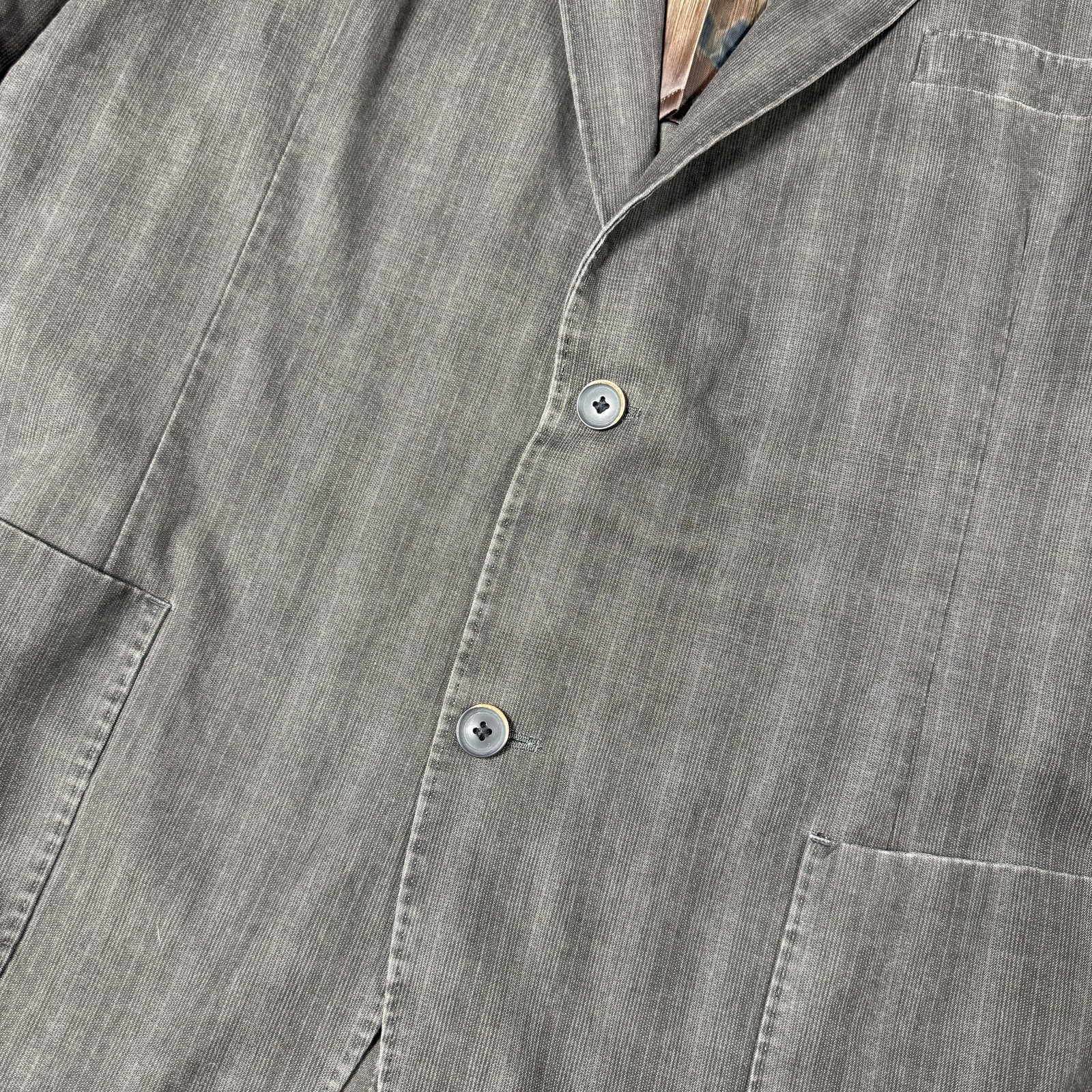 Kroon Blazer Mens 44R Brown Stripe Casual Sport Coat Jacket Lined Spring Patch