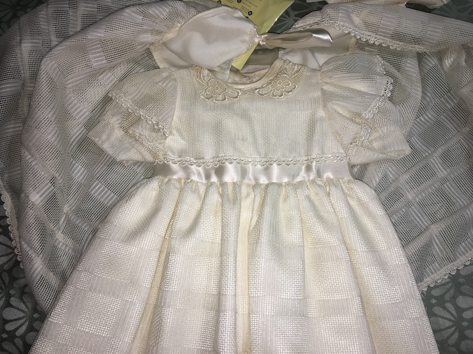 Vintage Maraly Baptism Christening Outfit Gown Mexico Shoes Bonnet Cape Bautizo