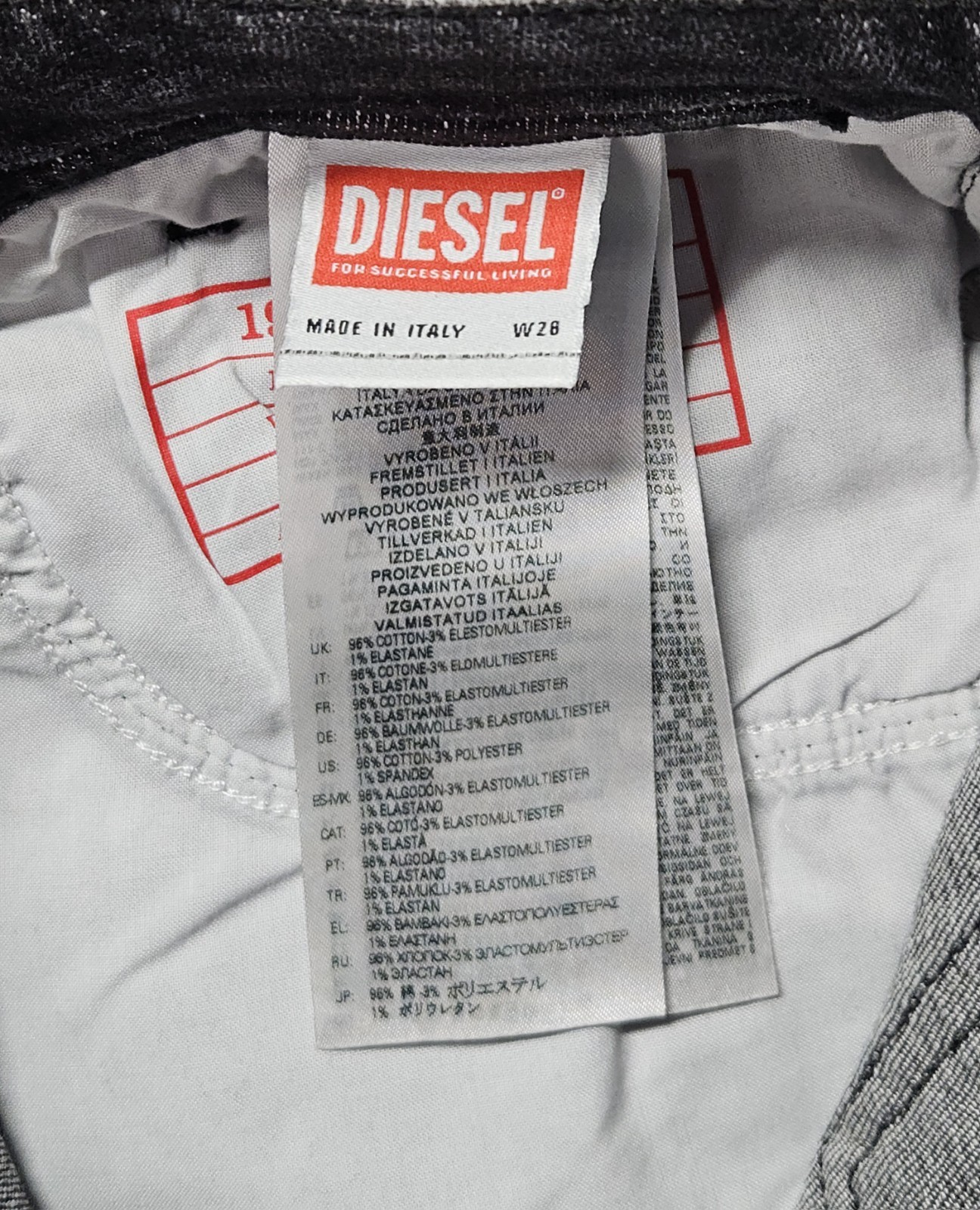 Diesel 1979 Sleenker Skinny Jeans Men’s 28×32 Charcoal Gray Distressed Italy NWT